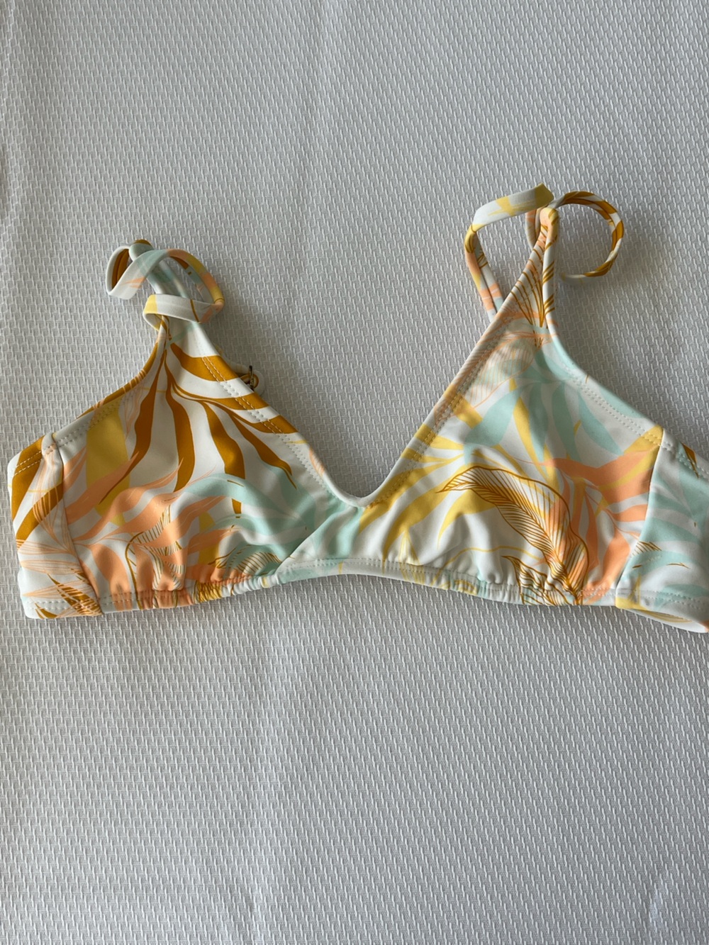 wild fable Pastel Wave Print Triangle Bikini Top - White, Yellow, Peach, Mint